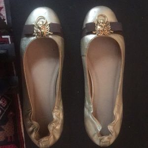 Lily Pulitzer gold ballet flats